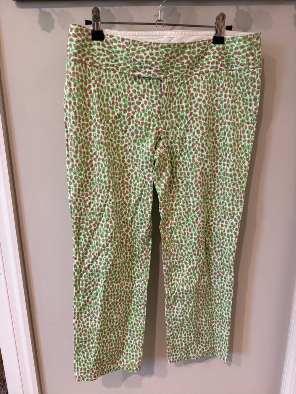 Lilly Pulitzer Green & Pink Printed Cropped Pants
